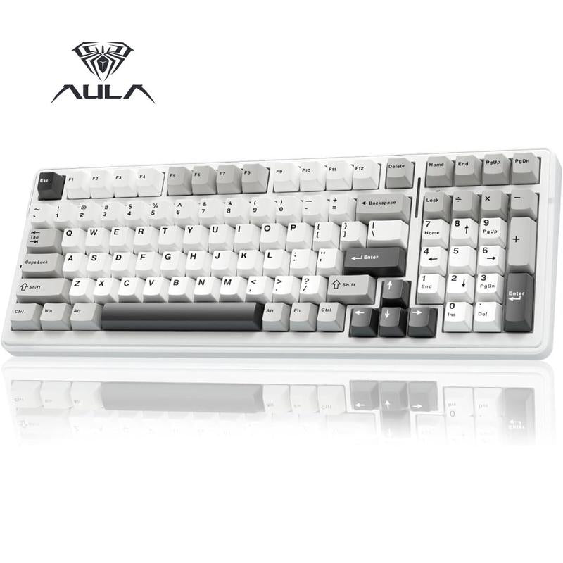 AULA F99 Wireless Mechanical Keyboard, Hot Swappable Custom Keyboard,Pre-Lubed Linear Switches,Gasket Structure,Rgb Backlit Gaming Keyboard
