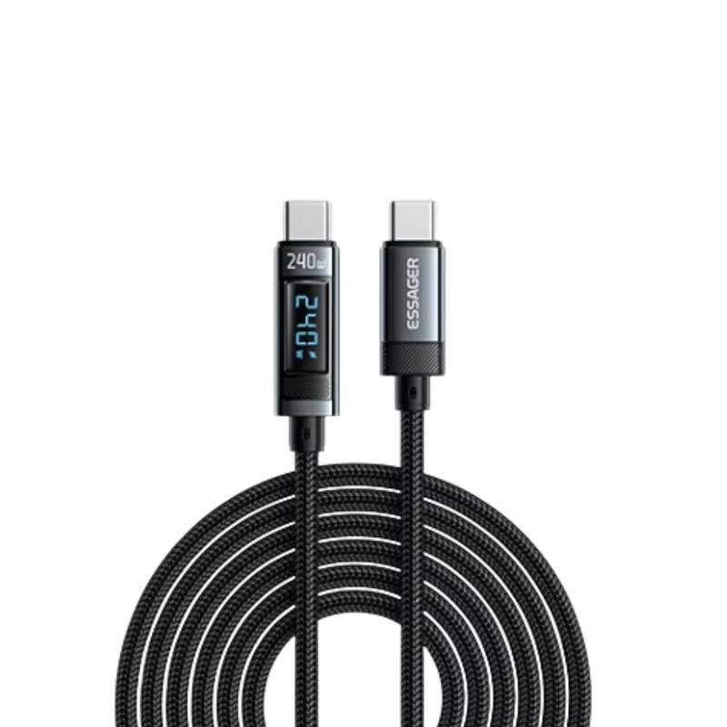 Smartsync Fast Charge Digital Display USB Cable 240W Type C to Type C with Sleek Digital Display, Durable Construction & Magnetic Attachment