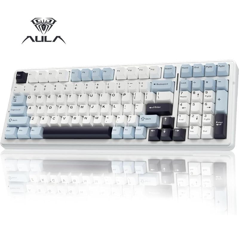 AULA F99 Wireless Mechanical Keyboard, Hot Swappable Custom Keyboard,Pre-Lubed Linear Switches,Gasket Structure,Rgb Backlit Gaming Keyboard
