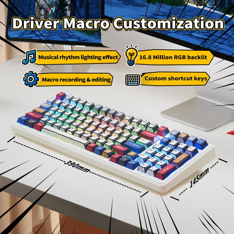 AULA F99 Wireless Mechanical Keyboard, Hot Swappable Custom Keyboard,Pre-Lubed Linear Switches,Gasket Structure,Rgb Backlit Gaming Keyboard