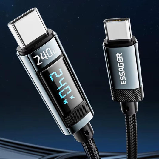 Smartsync Fast Charge Digital Display USB Cable 240W Type C to Type C with Sleek Digital Display, Durable Construction & Magnetic Attachment